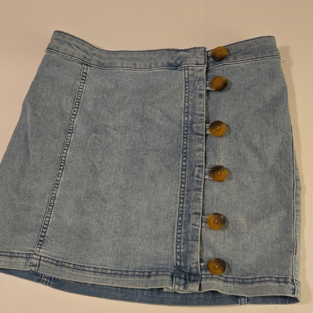 Free People Light Blue Denim Mini Skirt Size 6